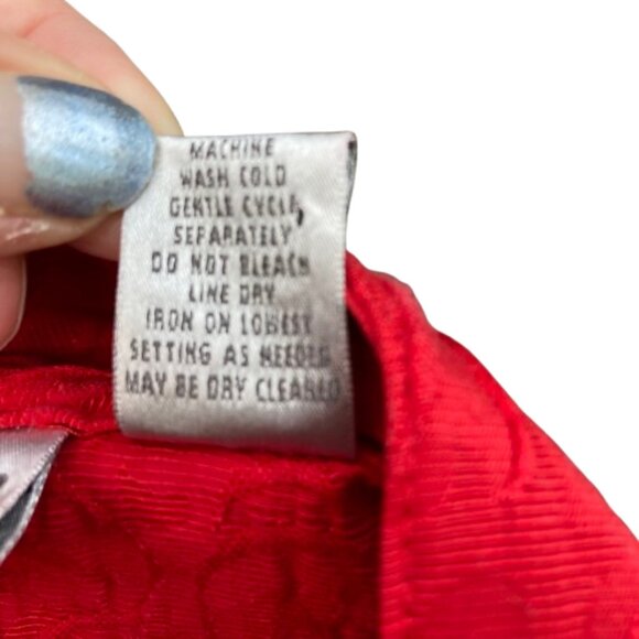 Chico’s Red Jacket Mandarin Style, Textured LS Button Up, Size 3 (XL or 16) - Picture 5 of 9